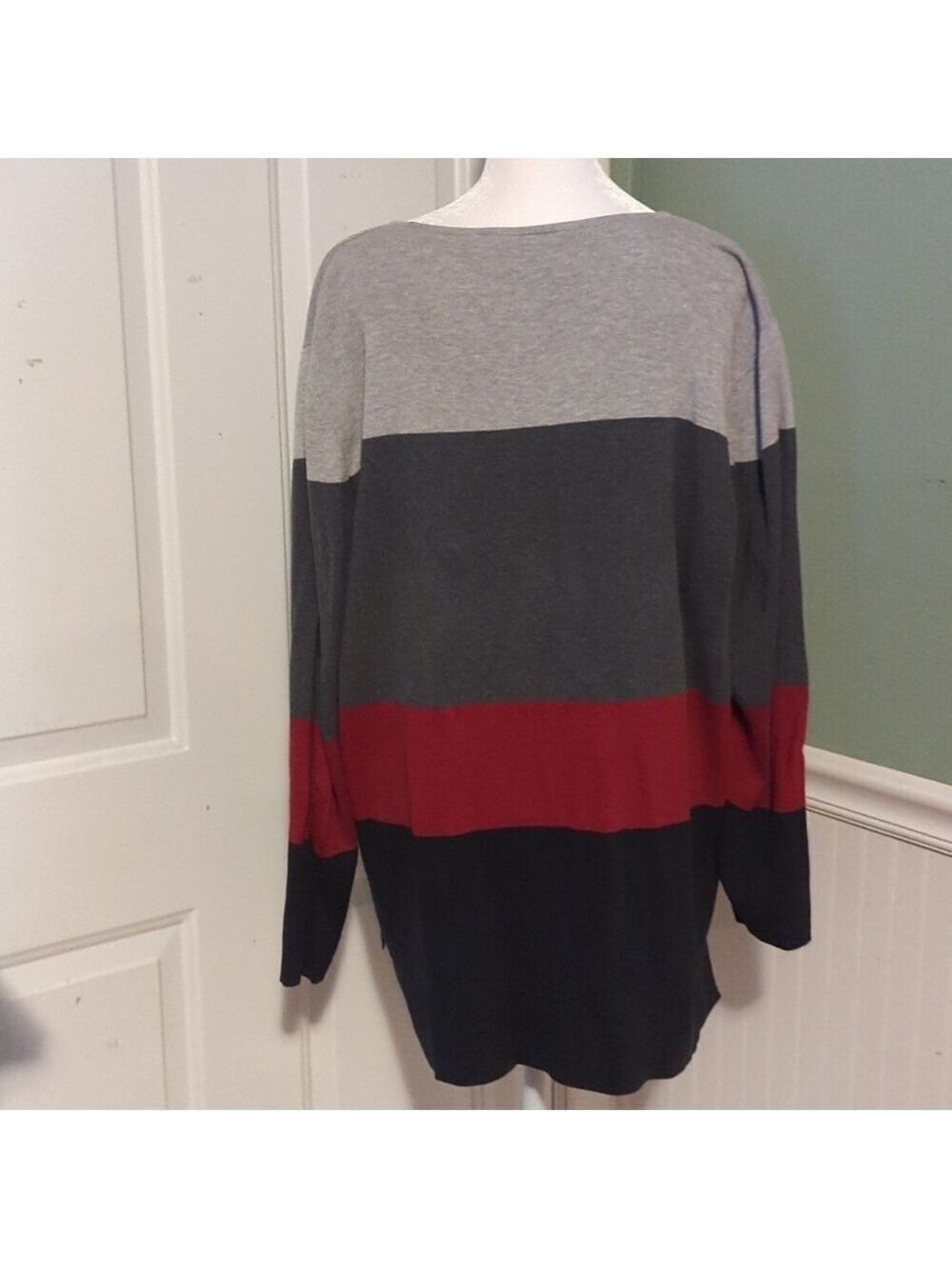 Liz Claiborne Sweater Striped Long Sleeve 2X Holidays Cozy Winter Skiing - Picture 6 of 10